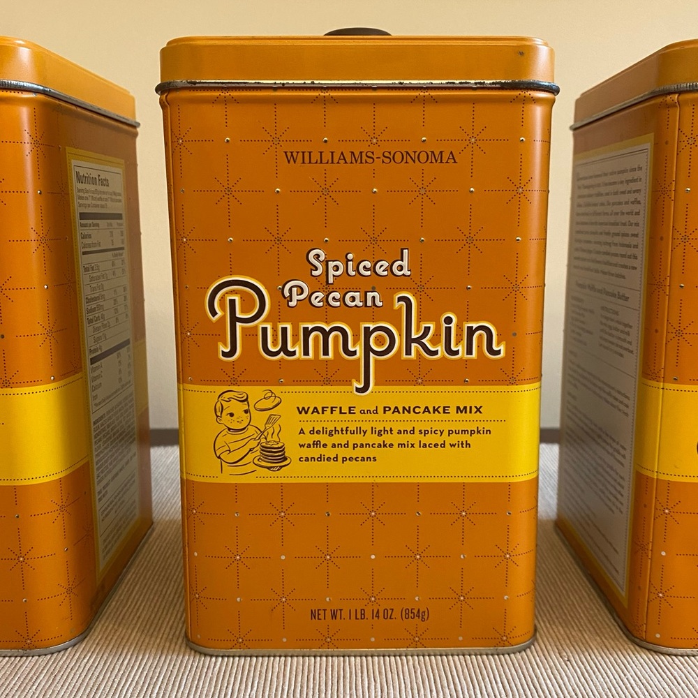 Williams Sonoma Spiced Pecan Pumpkin Waffle & Pancake Tins Set of 3 - Picture 5 of 16
